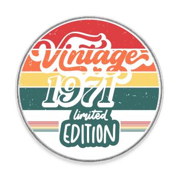 Jahrgang 1971 Limitierte Auflage - Runder Kühlschrankmagnet - Weiß - Vorne