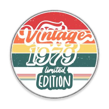 Jahrgang 1979 Limitierte Auflage - Runder Kühlschrankmagnet - Weiß - Vorne