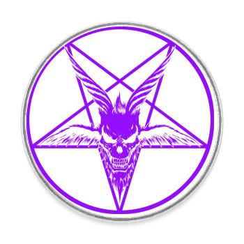 Satan Lila - Runder Kühlschrankmagnet - Weiß - Vorne