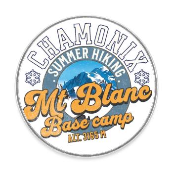 Mt. Blanc Basislager - Runder Kühlschrankmagnet - Weiß - Vorne