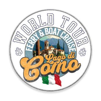 Bootsfahrt Lago di Como - Runder Kühlschrankmagnet - Weiß - Vorne
