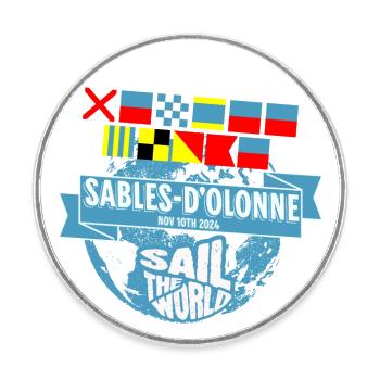 Sail the world Sables d olonne - Magnet rond - blanc - Devant
