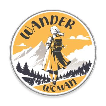 Wander Woman Retro Style - Runder Kühlschrankmagnet - Weiß - Vorne