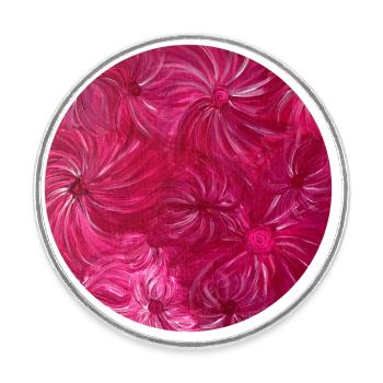Peint à la main - peint à la main par Martina Eßer - Magnet rond - blanc - Devant