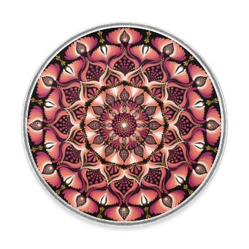 Rosa Mandala | Heilige Geometrie | Spirituelle Kunst - Runder Kühlschrankmagnet - Weiß - Vorne
