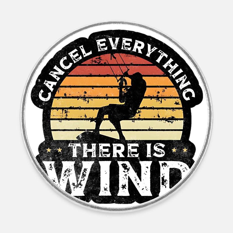 Kitesurfing - Round  fridge magnet - white