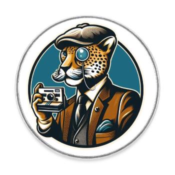 PAPI JAGUAR - Runder Kühlschrankmagnet - Weiß - Vorne