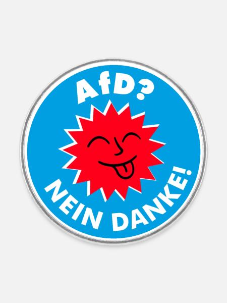 AfD? NEIN DANKE! - Runder Kühlschrankmagnet - Weiß