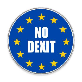 No dexit - Runder Kühlschrankmagnet - Weiß - Vorne