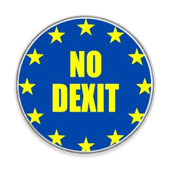 No dexit - Runder Kühlschrankmagnet - Weiß - Vorne