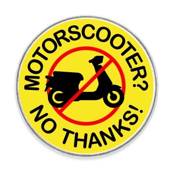 Motor Scooter? No Thanks! (3-color) - Round  fridge magnet - white - Front