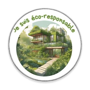 éco-responsable - Magnet rond - blanc - Devant