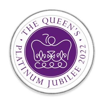 Les produits du logo Queens Jubilee 2022 - Magnet rond - blanc - Devant