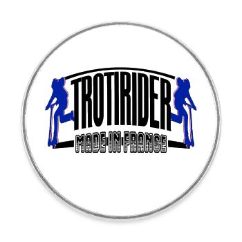 Trotirider made in France - Magnet rond - blanc - Devant