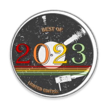 record 2023 - Round  fridge magnet - white - Front