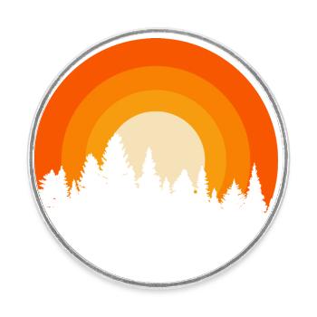 Retrowald Orange - Runder Kühlschrankmagnet - Weiß - Vorne