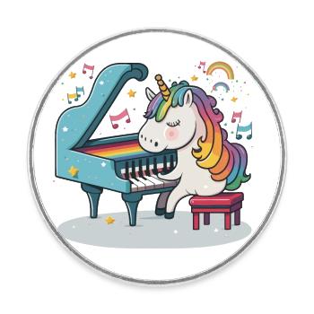 Rainbow Harmony - Round  fridge magnet - white - Front