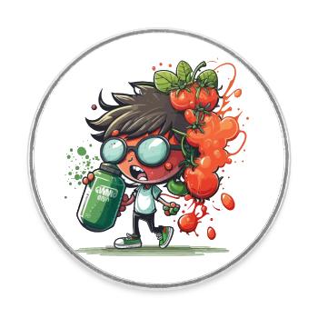 Tomate Tunes - Magnet rond - blanc - Devant