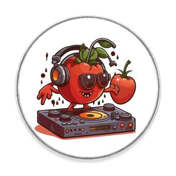 Tomaten drehen auf - Runder Kühlschrankmagnet - Weiß - Vorne