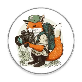 Foxs Flash - Round  fridge magnet - white - Front