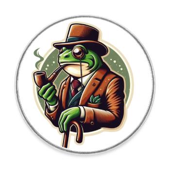 FROSCH PAPI - Runder Kühlschrankmagnet - Weiß - Vorne