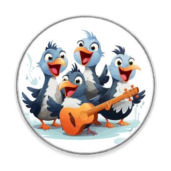 Le chaos de la mélodie aviaire - Magnet rond - blanc - Devant