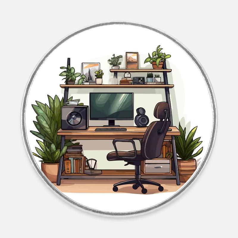 Wellness - Round fridge magnet - white