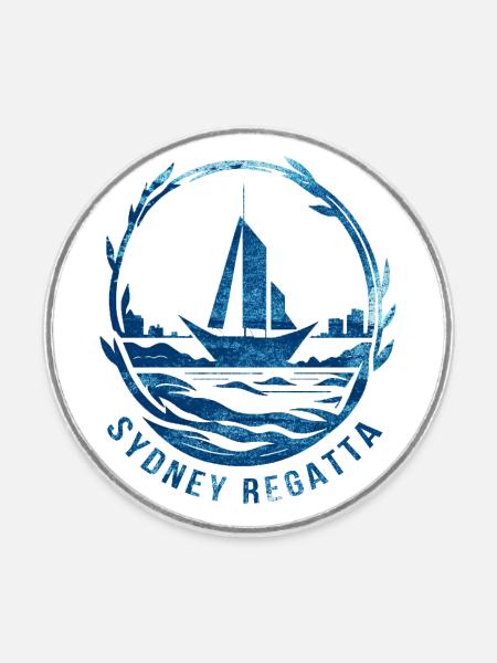 Sydney Regatta, Yacht, Maritime - Round fridge magnet - white