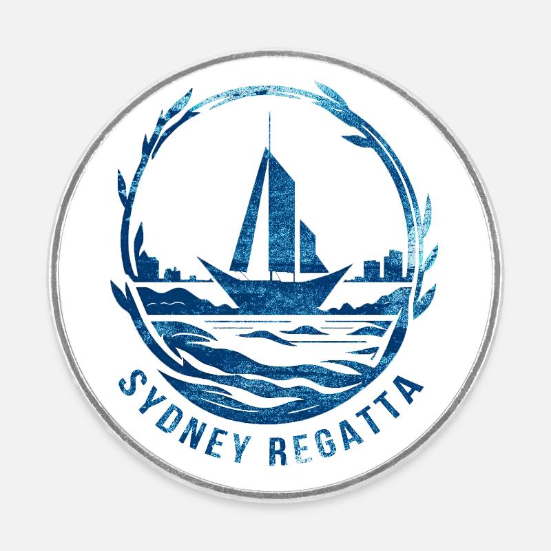 Sydney Regatta, Yacht, Maritime - Magnet rond - blanc