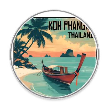 Koh Phangan Thailand - Runder Kühlschrankmagnet - Weiß - Vorne