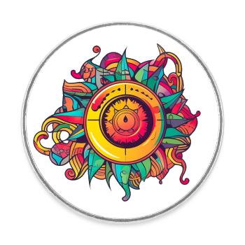Dessin tripant - Magnet rond - blanc - Devant