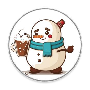Warm Winter Wishes - Round  fridge magnet - white - Front