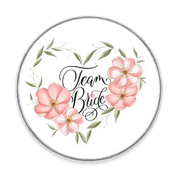 Team Bride - Runder Kühlschrankmagnet - Weiß - Vorne