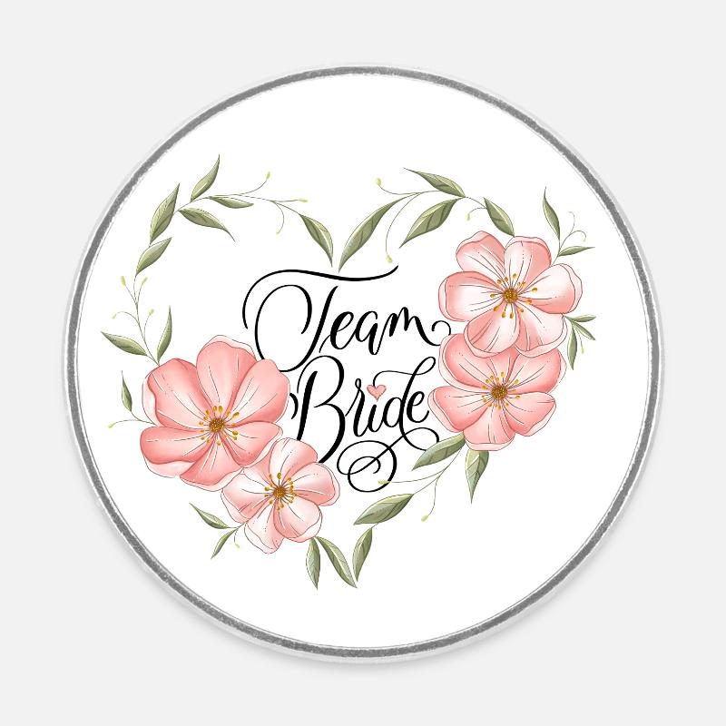 Team Bride - Round  fridge magnet - white