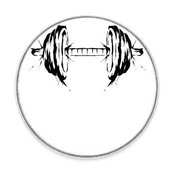 Dumbbell Fitness - Round  fridge magnet - white - Front