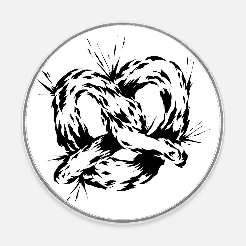 Bretzel - Magnet rond - blanc