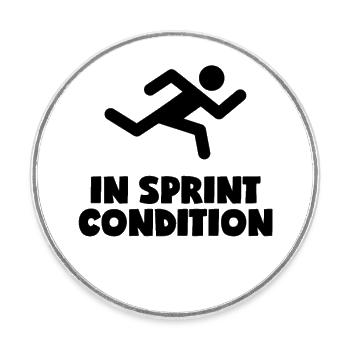 In Sprint Condition - Runder Kühlschrankmagnet - Weiß - Vorne