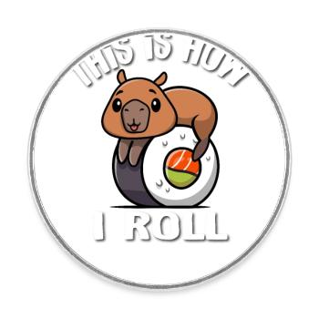 Capybara - Runder Kühlschrankmagnet - Weiß - Vorne