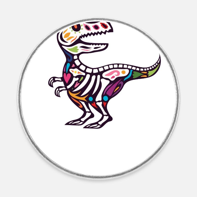 T Rex - Magnet rond - blanc