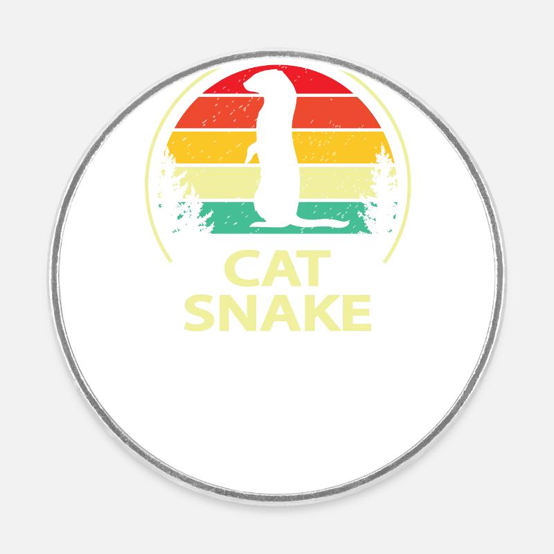 Furet - Magnet rond - blanc
