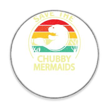 Manatee - Round  fridge magnet - white - Front