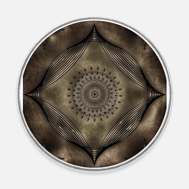 Art - Round  fridge magnet - white
