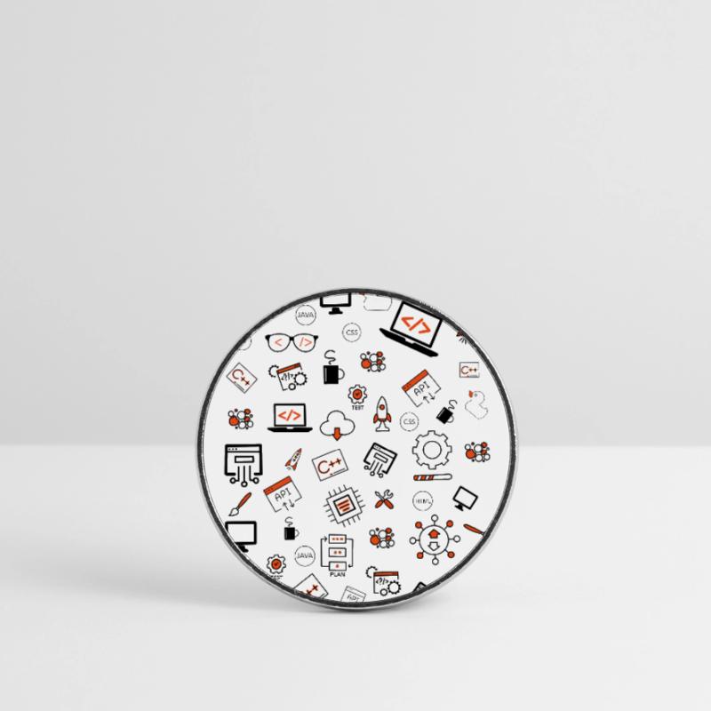 Java developer programming Round  fridge magnet