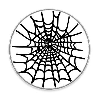 Spinnennetz Halloween - Runder Kühlschrankmagnet - Weiß - Vorne