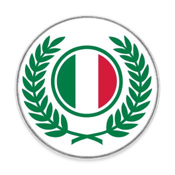 Italien (Flagge & Lorbeerkranz) - Runder Kühlschrankmagnet - Weiß - Vorne