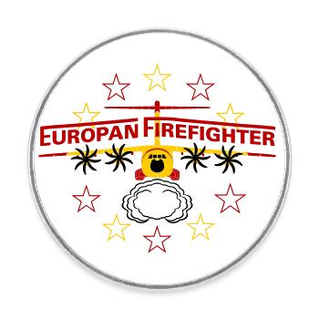 A400 Fire Waterbomb lutte contre l’incendie - Magnet rond - blanc - Devant
