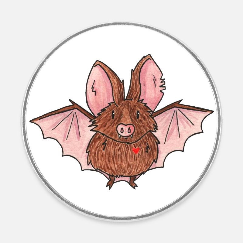 Chauve-Souris - Magnet rond - blanc