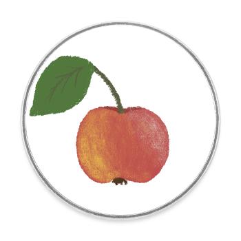 Apple - Round  fridge magnet - white - Front