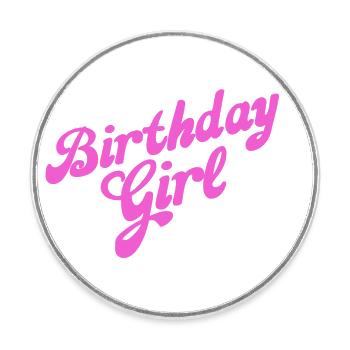 Jour d’anniversaire - Magnet rond - blanc - Devant