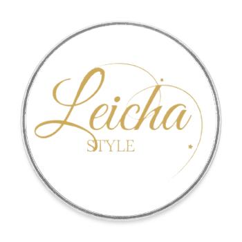 Leichas style - Round  fridge magnet - white - Front
